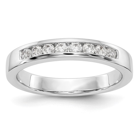 14k White Gold 8-Stone (Holds 8-2.1mm Round) Channel Band Mounting (Closed)