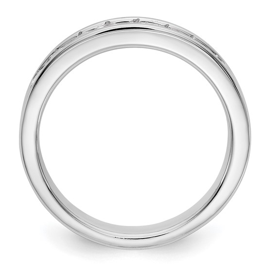 14k White Gold 8-Stone (Holds 8-2.5mm Round) Channel Band Mounting (Closed)