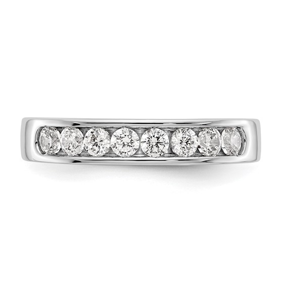 14k White Gold 8-Stone (Holds 8-2.5mm Round) Channel Band Mounting (Closed)
