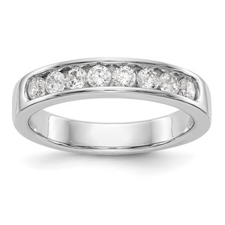 14k White Gold 8-Stone (Holds 8-2.5mm Round) Channel Band Mounting (Closed)
