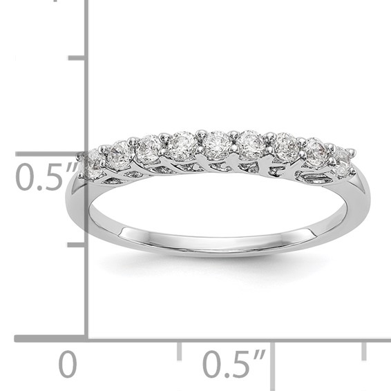 14K White Gold 9-Stone Shared Prong (Holds 9-2.0mm Round) Diamond Band Mounting
