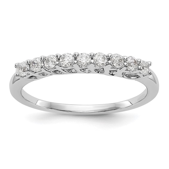 14K White Gold 9-Stone Shared Prong (Holds 9-2.0mm Round) Diamond Band Mounting