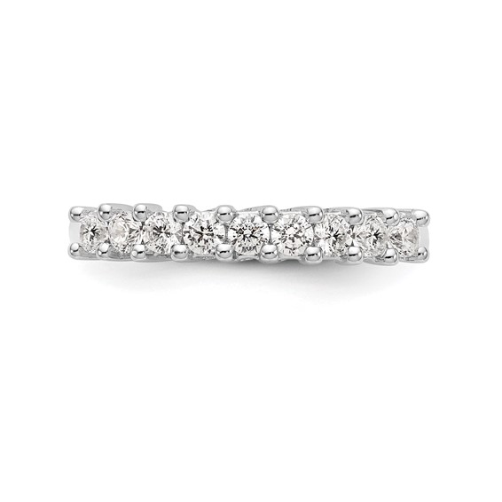 14K White Gold 9-Stone Shared Prong (Holds 9-2.3mm Round) Diamond Band Mounting