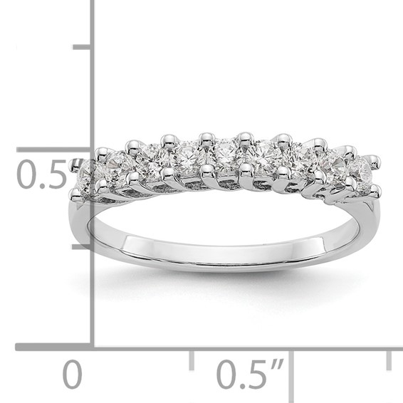 14K White Gold 9-Stone Shared Prong (Holds 9-2.3mm Round) Diamond Band Mounting