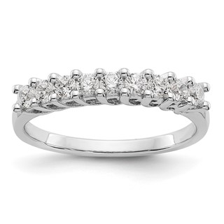 14K White Gold 9-Stone Shared Prong (Holds 9-2.3mm Round) Diamond Band Mounting