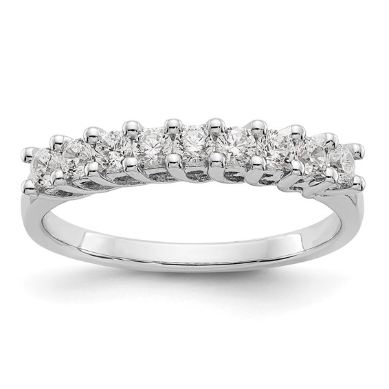 14K White Gold 9-Stone Shared Prong (Holds 9-2.3mm Round) Diamond Band Mounting