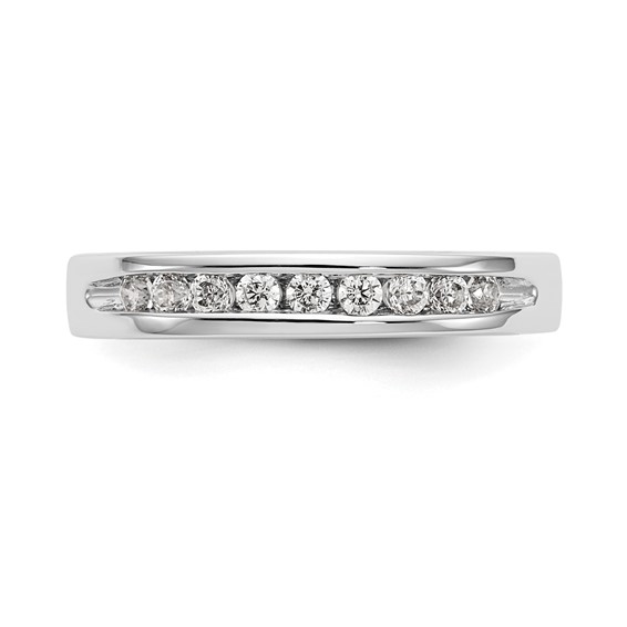 14k White Gold 9-Stone (Holds 9-1.9mm Round) Ladies Channel Band Mounting