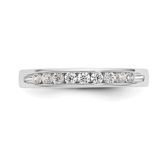 14k White Gold 9-Stone (Holds 9-2.0mm Round) Ladies Channel Band Mounting