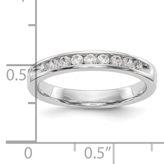 14k White Gold 9-Stone (Holds 9-2.0mm Round) Ladies Channel Band Mounting