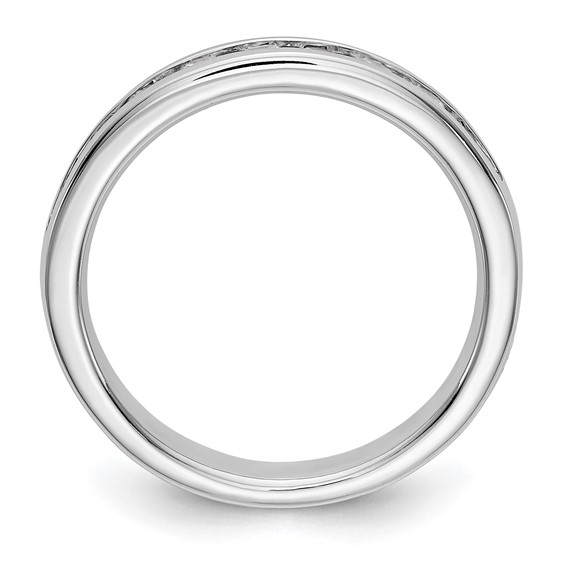 14k White Gold 9-Stone (Holds 9-2.4mm Round) Ladies Channel Band Mounting