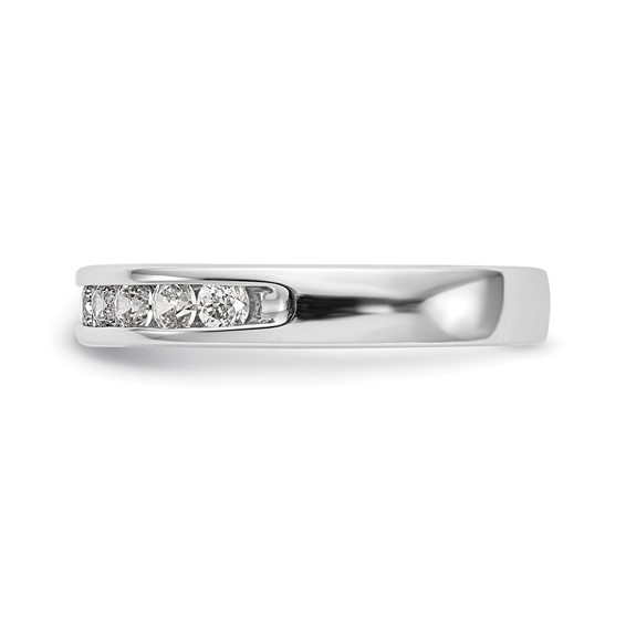 14k White Gold 9-Stone (Holds 9-2.4mm Round) Ladies Channel Band Mounting