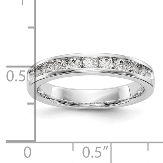 14k White Gold 9-Stone (Holds 9-2.4mm Round) Ladies Channel Band Mounting