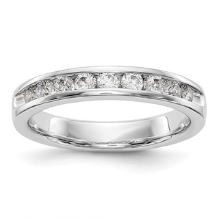 14k White Gold 9-Stone (Holds 9-2.4mm Round) Ladies Channel Band Mounting