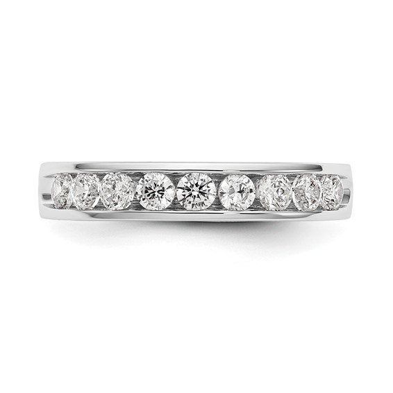 14k White Gold 9-Stone (Holds 9-2.7mm Round) Ladies Channel Band Mounting