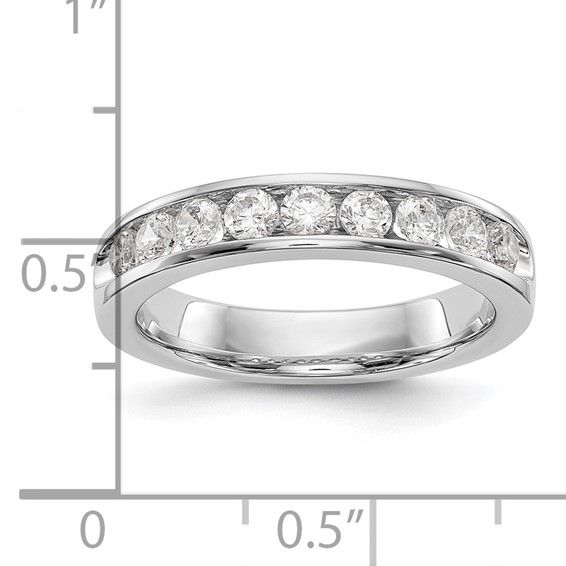 14k White Gold 9-Stone (Holds 9-2.7mm Round) Ladies Channel Band Mounting