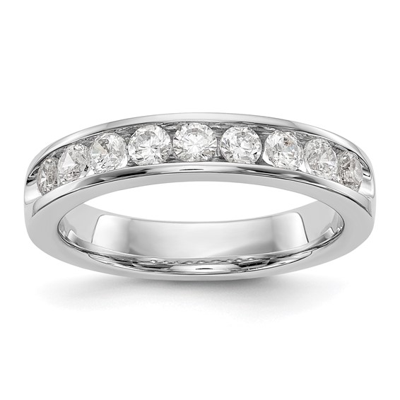 14k White Gold 9-Stone (Holds 9-2.7mm Round) Ladies Channel Band Mounting