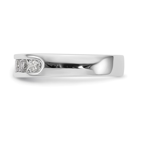 14k White Gold 9-Stone (Holds 9-3.0mm Round) Channel Band Mounting