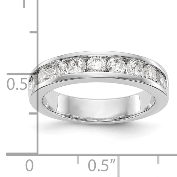 14k White Gold 9-Stone (Holds 9-3.0mm Round) Channel Band Mounting