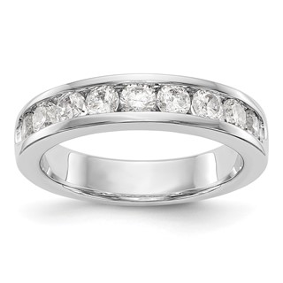 14k White Gold 9-Stone (Holds 9-3.0mm Round) Channel Band Mounting
