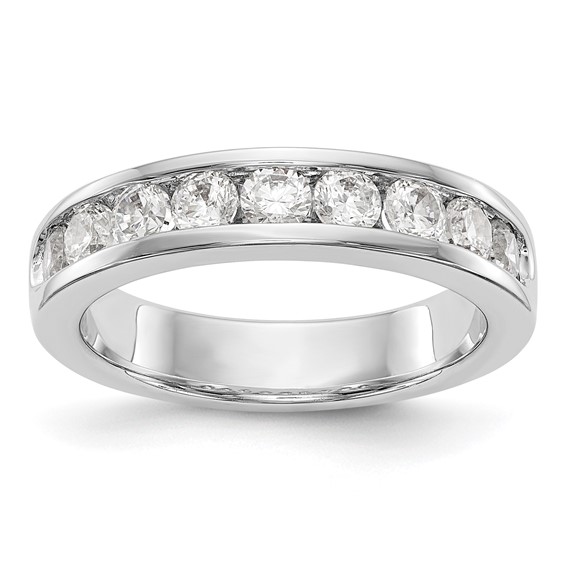 14k White Gold 9-Stone (Holds 9-3.0mm Round) Channel Band Mounting
