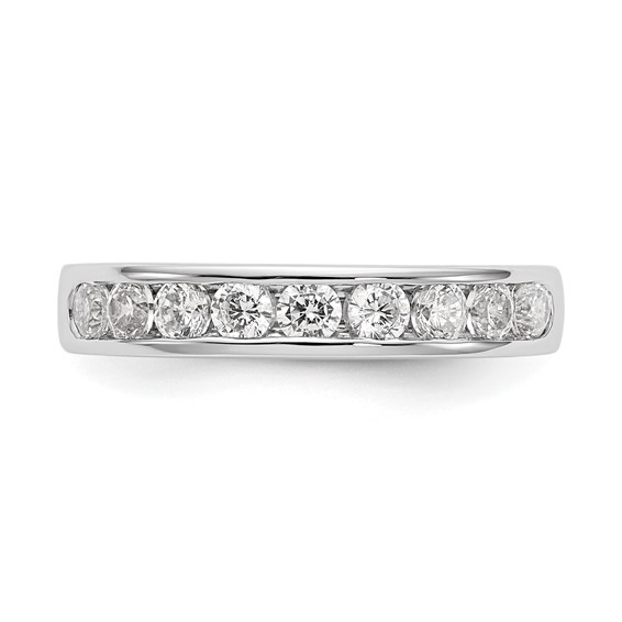 14k White Gold 9-Stone (Holds 9-1.9mm Round) Channel Band Mounting (Closed)