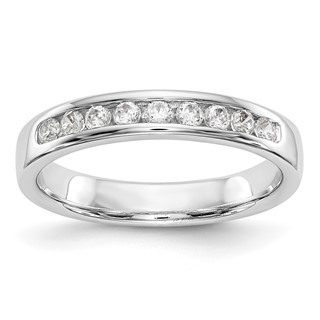14k White Gold 9-Stone (Holds 9-1.9mm Round) Channel Band Mounting (Closed)