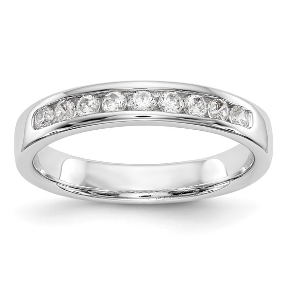 14k White Gold 9-Stone (Holds 9-1.9mm Round) Channel Band Mounting (Closed)