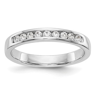 14k White Gold 9-Stone (Holds 9-2.0mm Round) Channel Band Mounting (Closed)