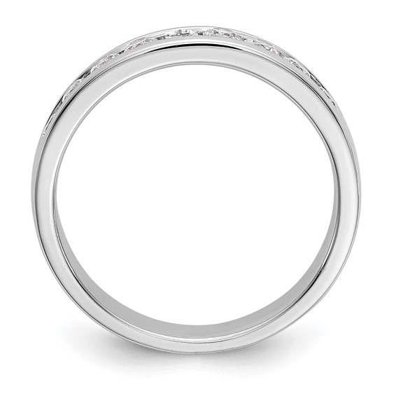 14k White Gold 9-Stone (Holds 9-2.4mm Round) Channel Band Mounting(Closed)
