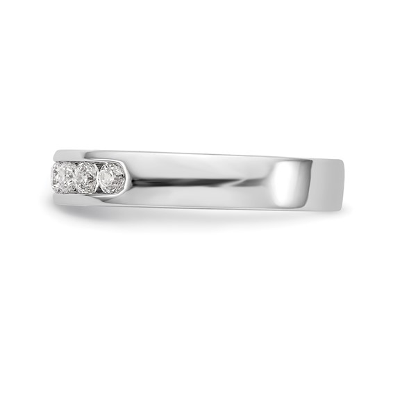 14k White Gold 9-Stone (Holds 9-2.4mm Round) Channel Band Mounting(Closed)