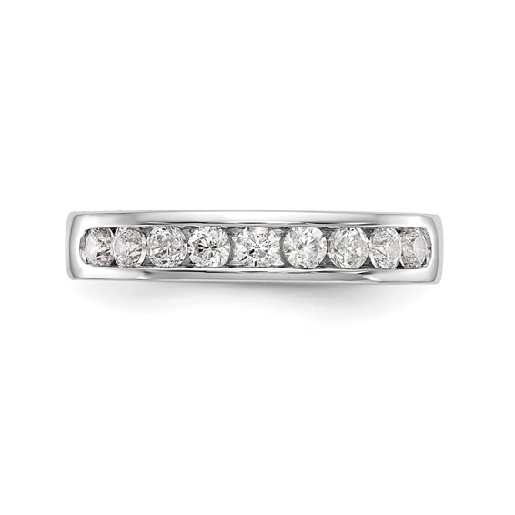 14k White Gold 9-Stone (Holds 9-2.4mm Round) Channel Band Mounting(Closed)