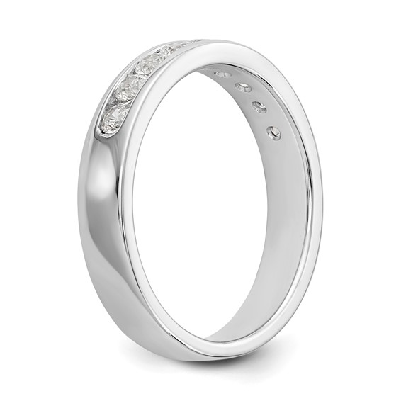 14k White Gold 9-Stone (Holds 9-2.4mm Round) Channel Band Mounting(Closed)