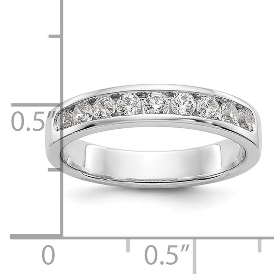 14k White Gold 9-Stone (Holds 9-2.4mm Round) Channel Band Mounting(Closed)