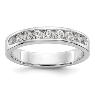 14k White Gold 9-Stone (Holds 9-2.4mm Round) Channel Band Mounting(Closed)