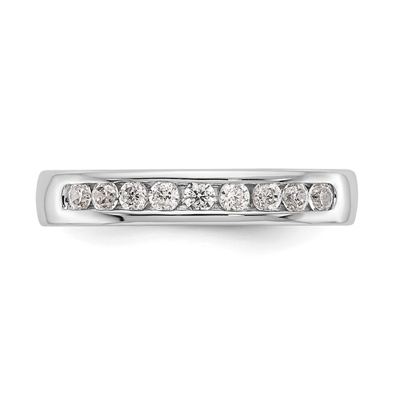 14k White Gold 9-Stone (Holds 9-2.7mm Round) Channel Band Mounting (Closed)