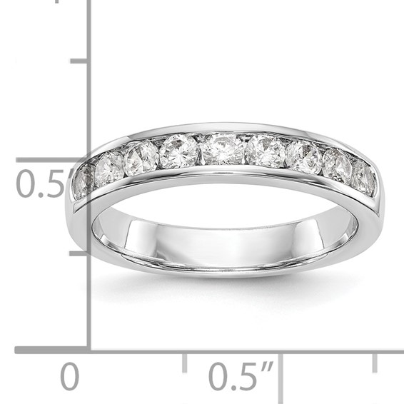 14k White Gold 9-Stone (Holds 9-2.7mm Round) Channel Band Mounting (Closed)