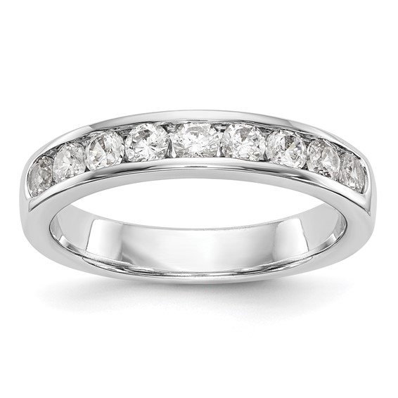 14k White Gold 9-Stone (Holds 9-2.7mm Round) Channel Band Mounting (Closed)