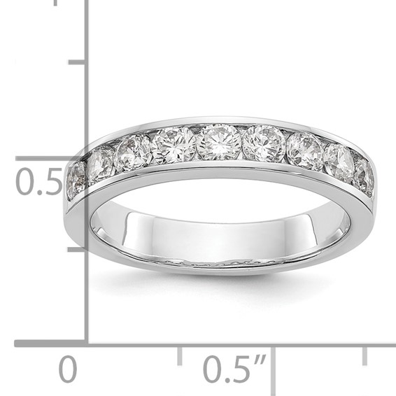 14k White Gold 9-Stone (Holds 9-3.0mm Round) Channel Band Mounting (Closed)