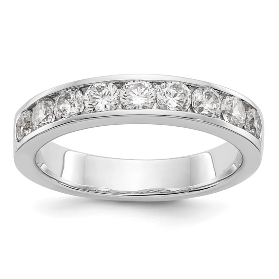 14k White Gold 9-Stone (Holds 9-3.0mm Round) Channel Band Mounting (Closed)