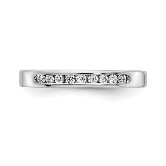 14k White Gold 9-Stone (Holds 9-1.6mm Round) Channel Band Mounting (Closed)