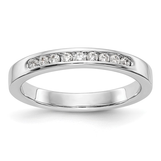 14k White Gold 9-Stone (Holds 9-1.6mm Round) Channel Band Mounting (Closed)