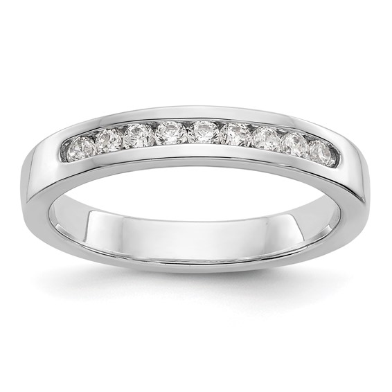 Platinum 9-Stone Diamond Channel Bands