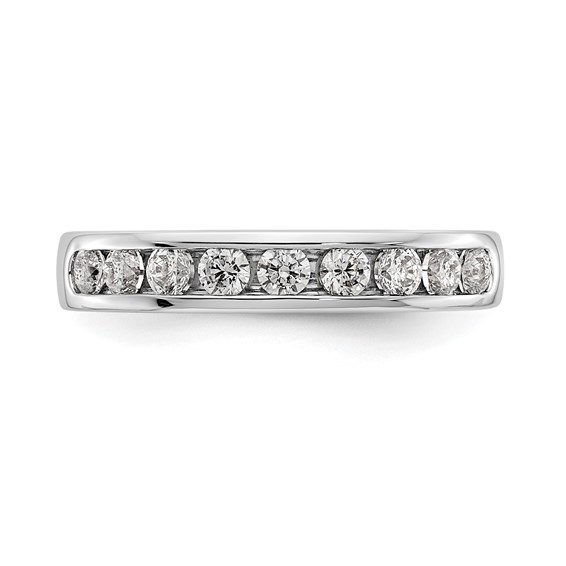 14k White Gold 9-Stone (Holds 9-2.5mm Round) Channel Band Mounting (Closed)