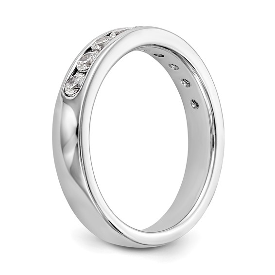 14k White Gold 9-Stone (Holds 9-2.5mm Round) Channel Band Mounting (Closed)