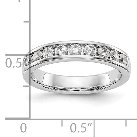 14k White Gold 9-Stone (Holds 9-2.5mm Round) Channel Band Mounting (Closed)