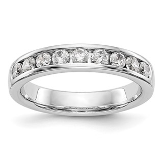 14k White Gold 9-Stone (Holds 9-2.5mm Round) Channel Band Mounting (Closed)
