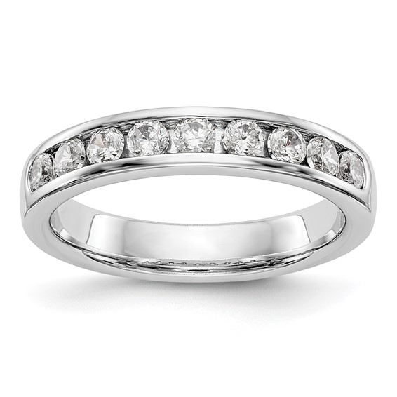 14k White Gold 9-Stone (Holds 9-2.5mm Round) Channel Band Mounting (Closed)