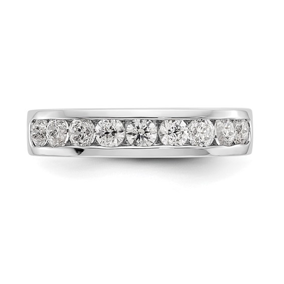 14k White Gold 9-Stone (Holds 9-2.9mm Round) Channel Band Mounting (Closed)