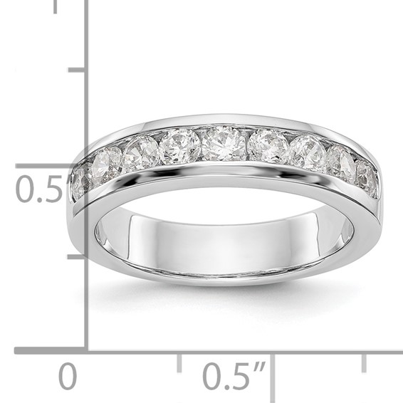 14k White Gold 9-Stone (Holds 9-2.9mm Round) Channel Band Mounting (Closed)