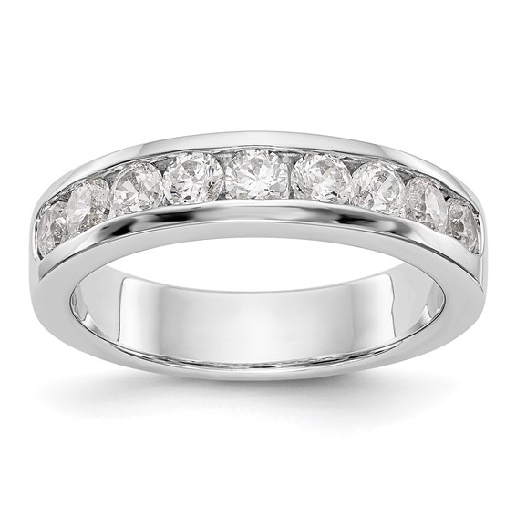 14k White Gold 9-Stone (Holds 9-2.9mm Round) Channel Band Mounting (Closed)